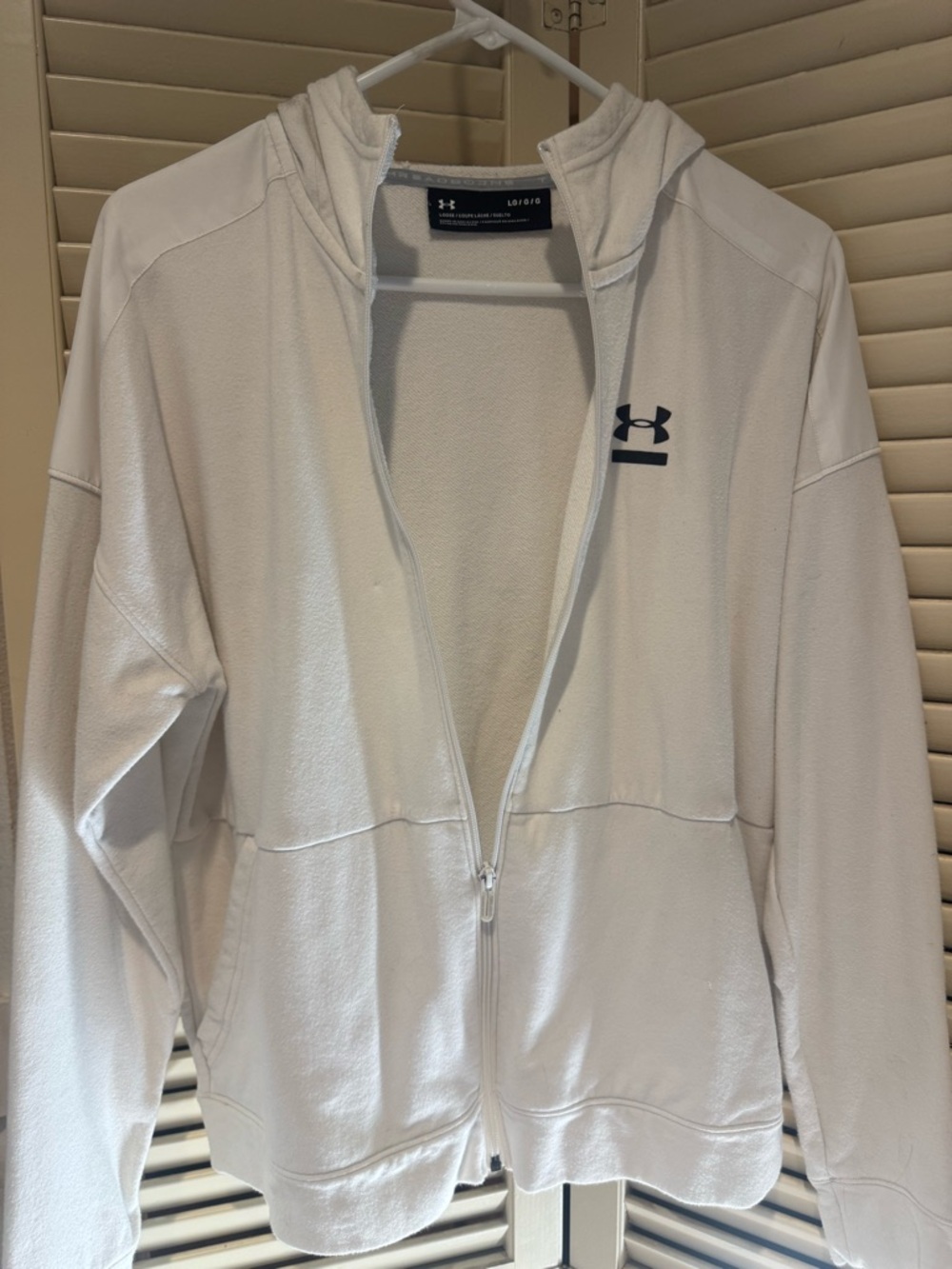 Under Armor LG White Utility Full-Zip Hooded Jacket